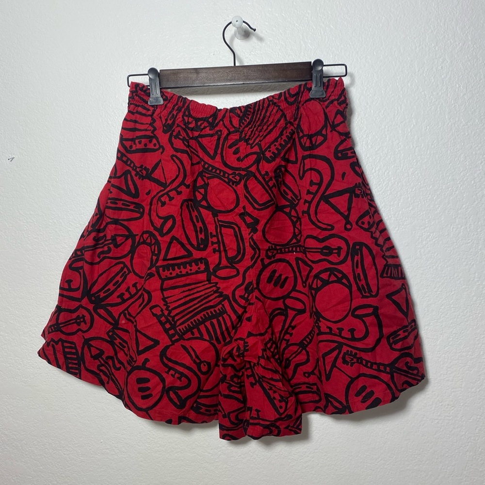 90s vintage teen esprit red black print hi rise shorts size 14